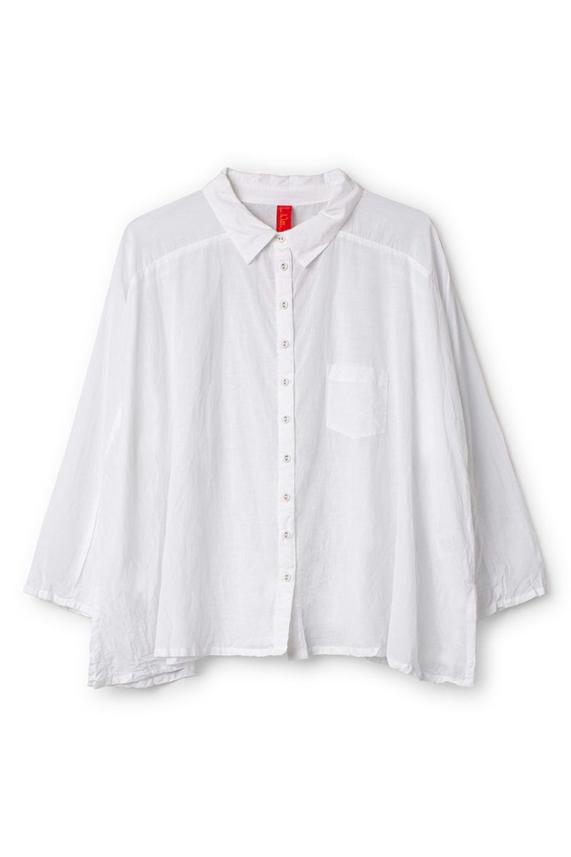 ERIS Blus i bomull/viskos-voile, White