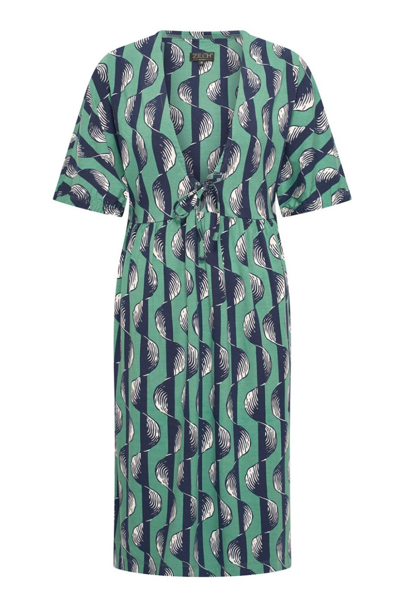 Klänning i viskos, Waves Sea Green