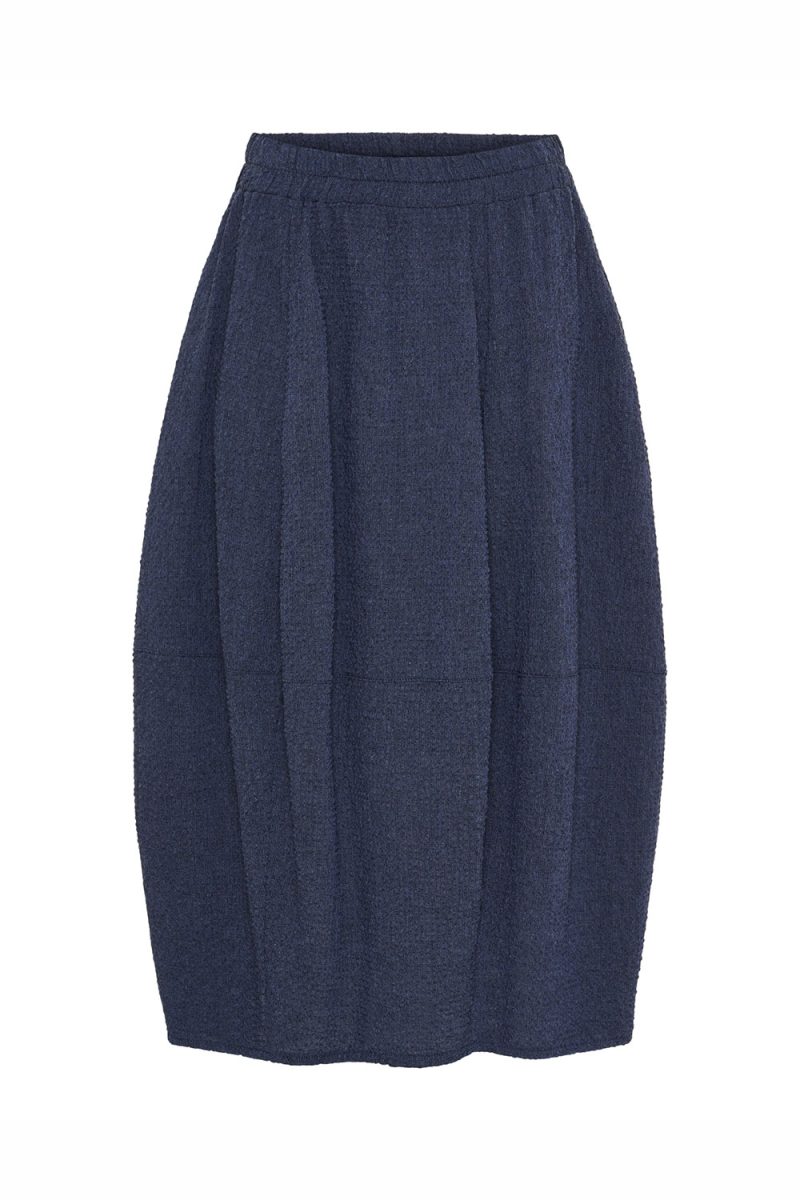 Ballongkjol i bomull/viskos/lin, Navy