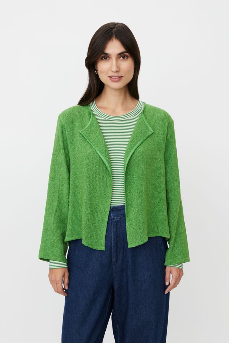 MaJULITTA Bouclékofta i bomull/viskos, Mint Green