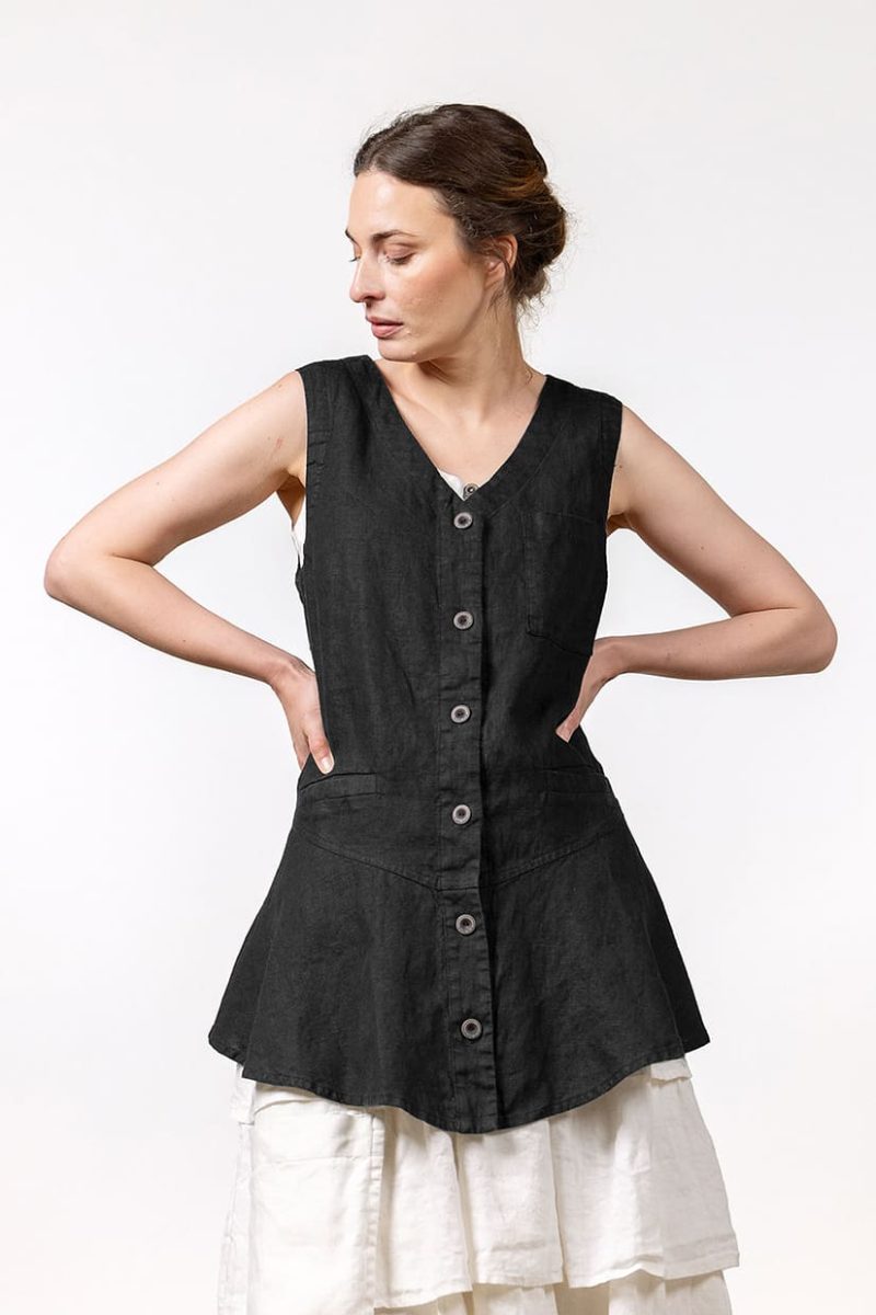 VANNI Väst i lin, Black