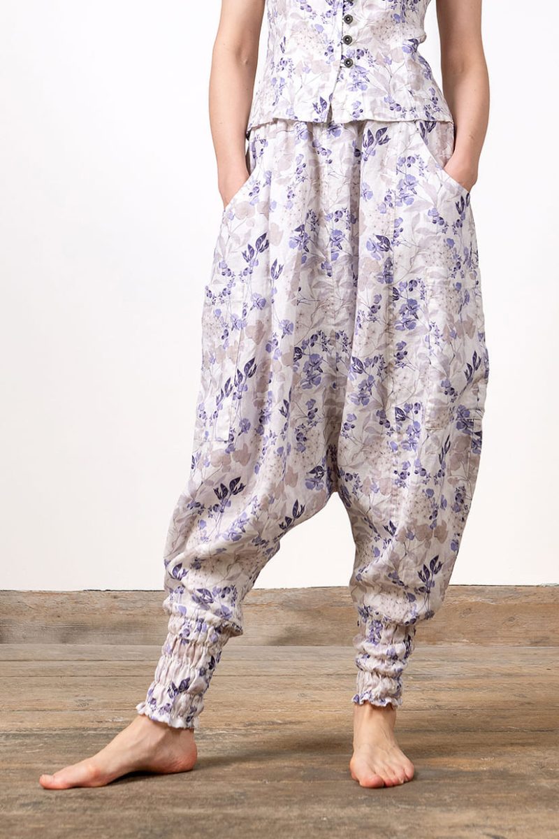 BULTAS Harembyxor i lin, Blue Flower