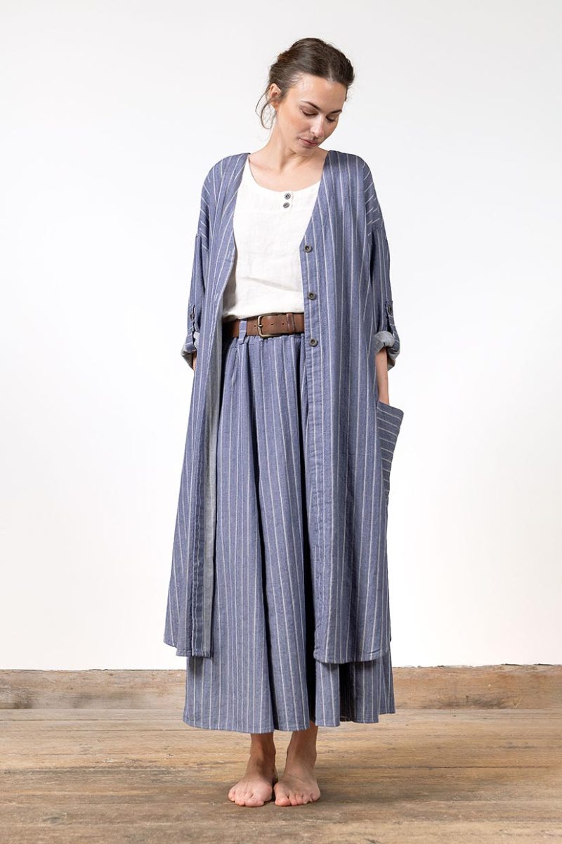 RIMM Rock i bomull/lin, Blue/White