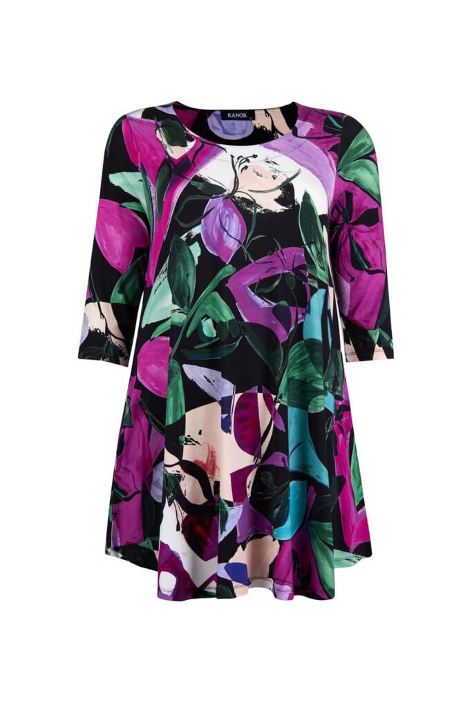 RENE Tunika i viskostrikå, Muse