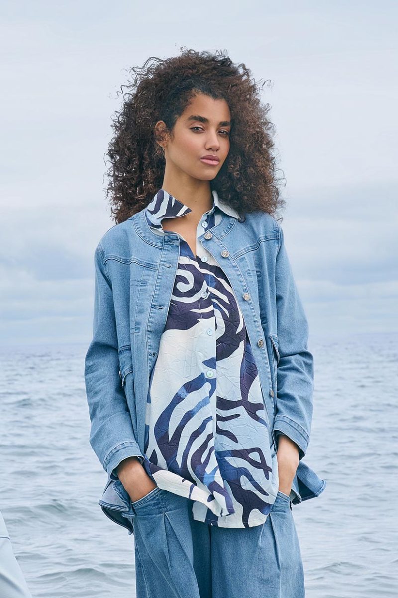 Jacka i bomullsdenim, Pale Blue