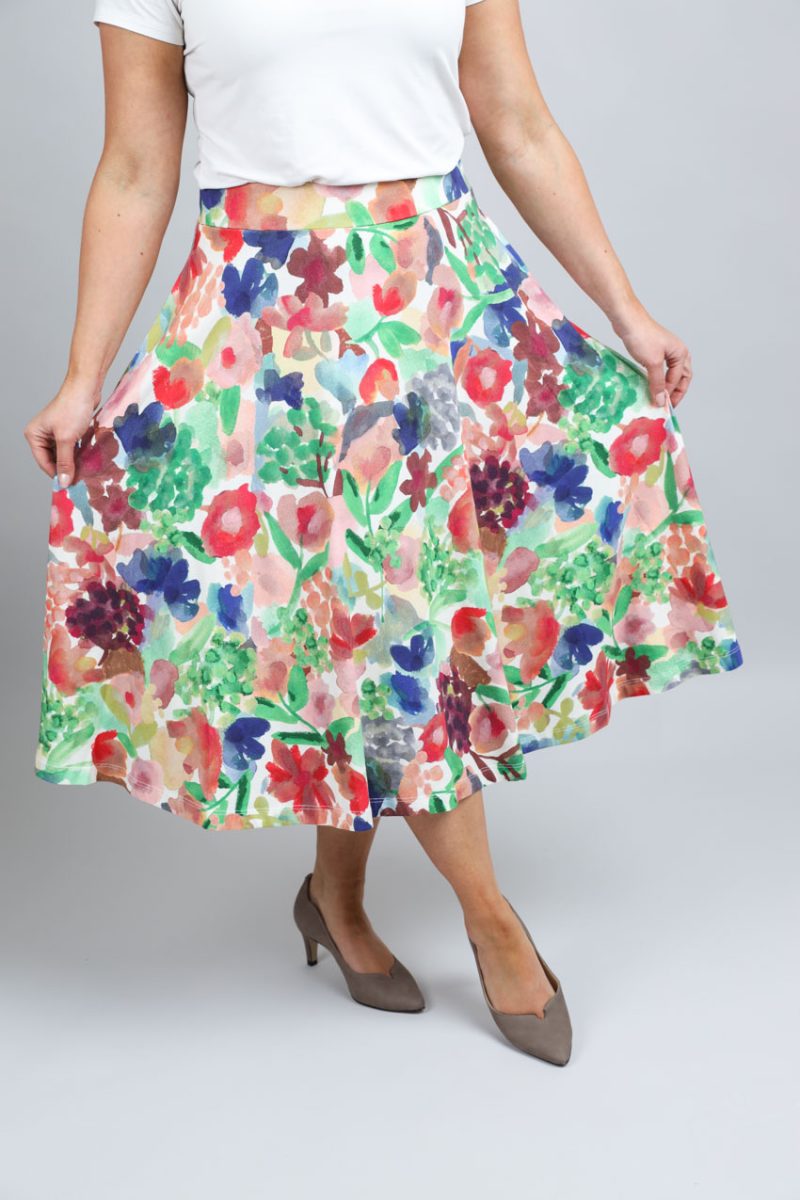 GALLERY Kjol i bomull/modal-trikå, Rose