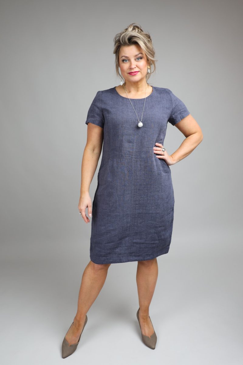 LEILA-1 Klänning i lin, Lila