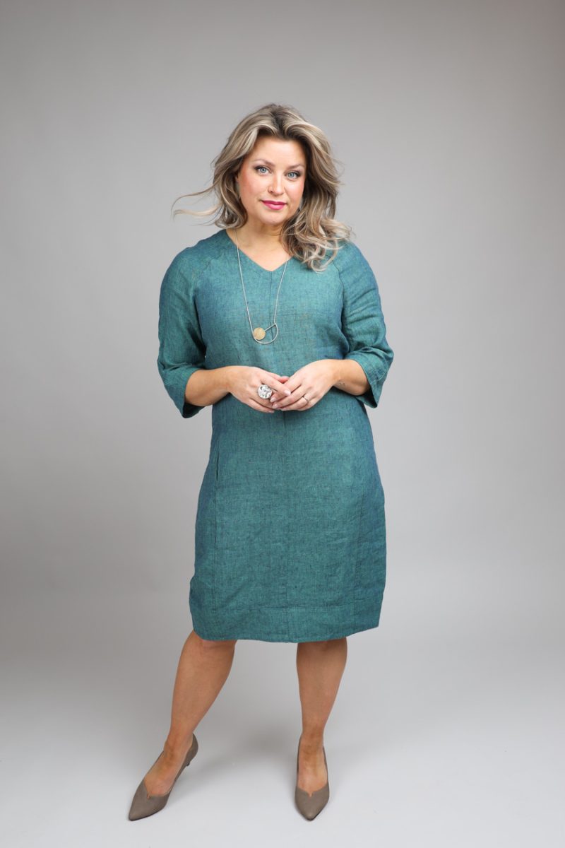 SAFA-1 Klänning i lin, Petrol