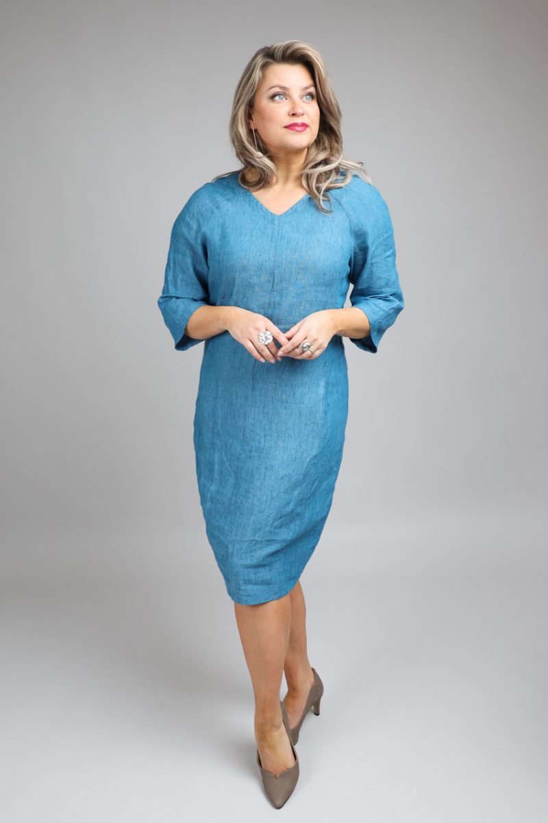 SAFA-1 Klänning i lin, Turkos