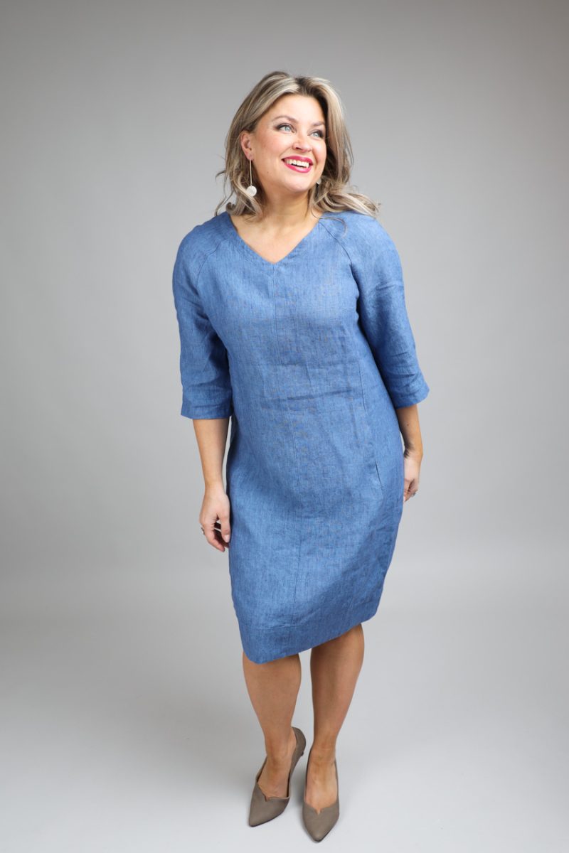 SAFA-1 Klänning i lin, Denim