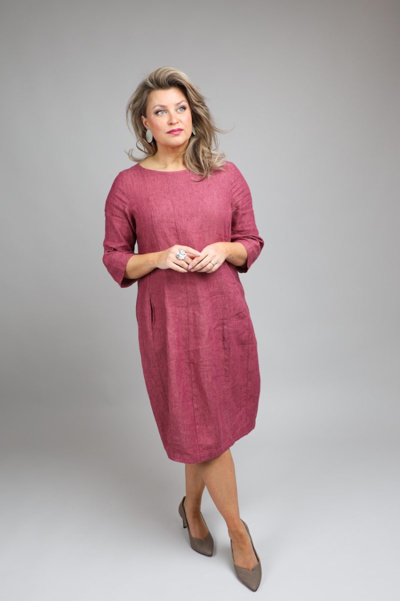 RORY-1 Klänning i lin, Lipstick