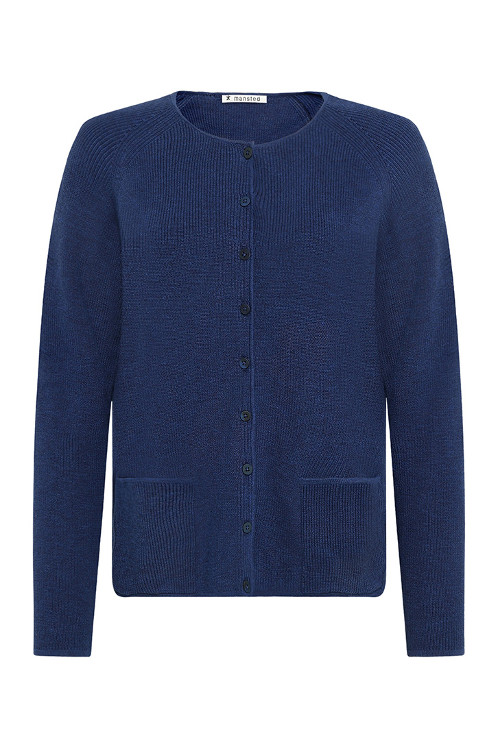 NEPTUNE Kofta i bomull, Dark Blue