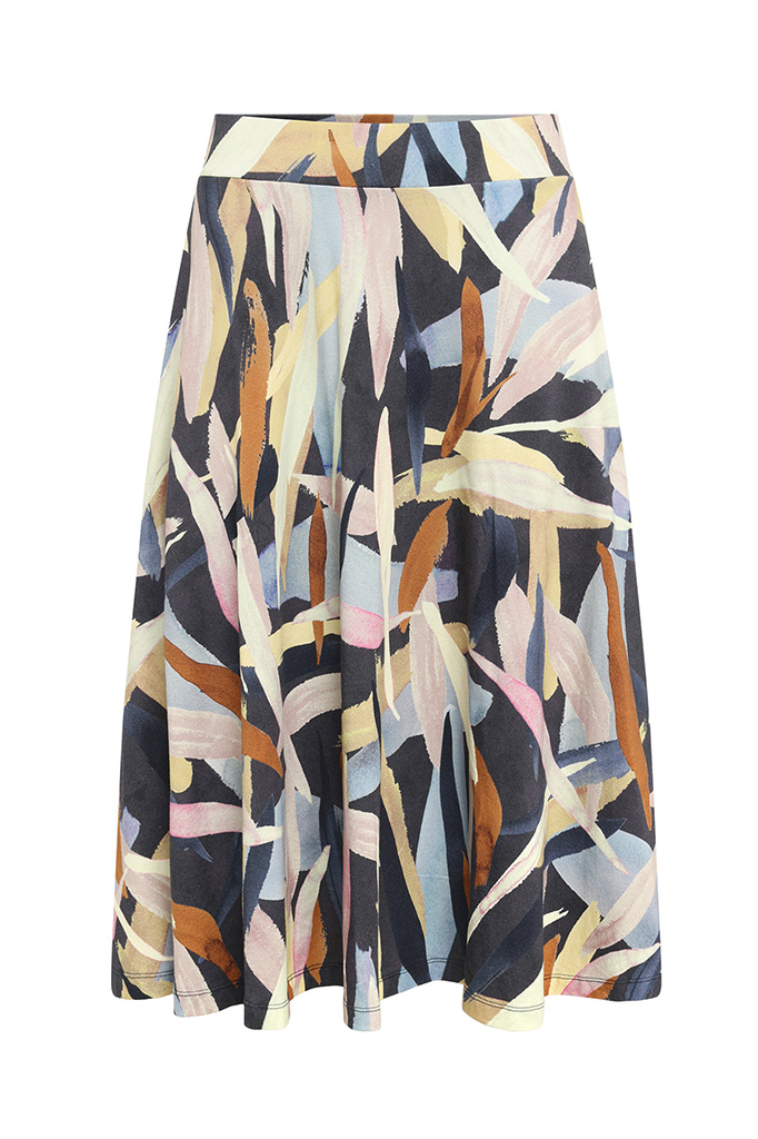 PRETTY Kjol i bomull/modal-trikå, Cold Grey