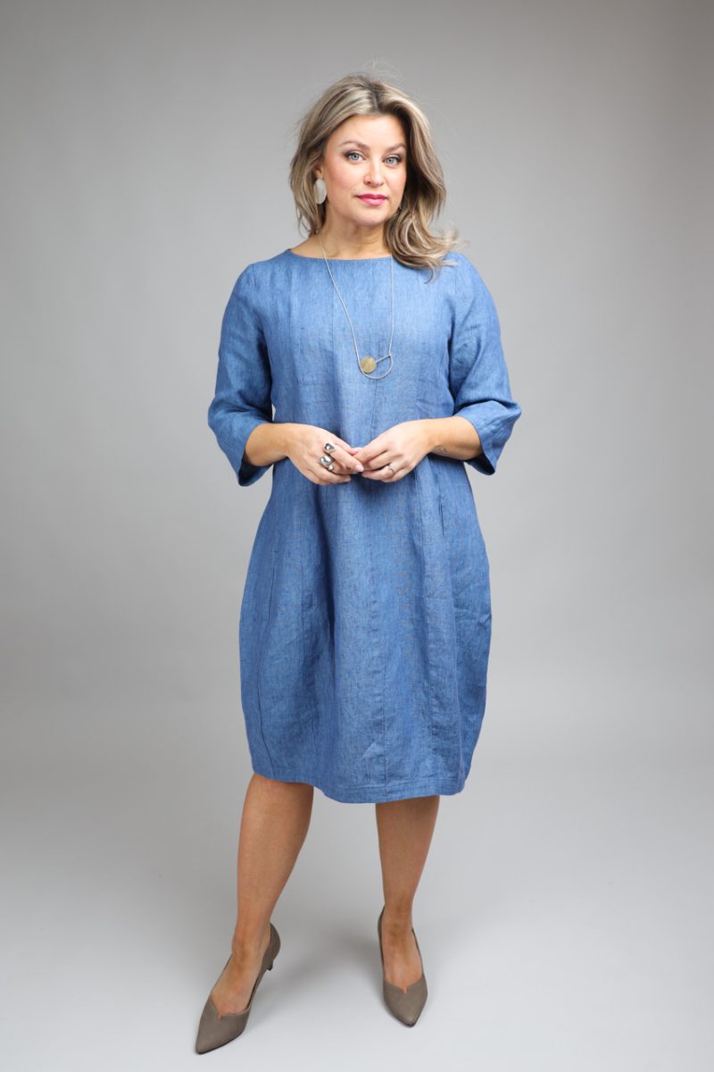 RORY-1 Klänning i lin, Denim