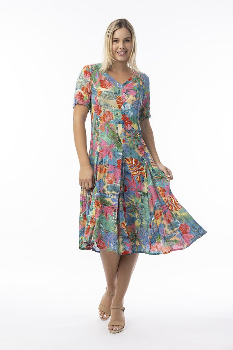 MALVINAS Klänning i rayon, Print