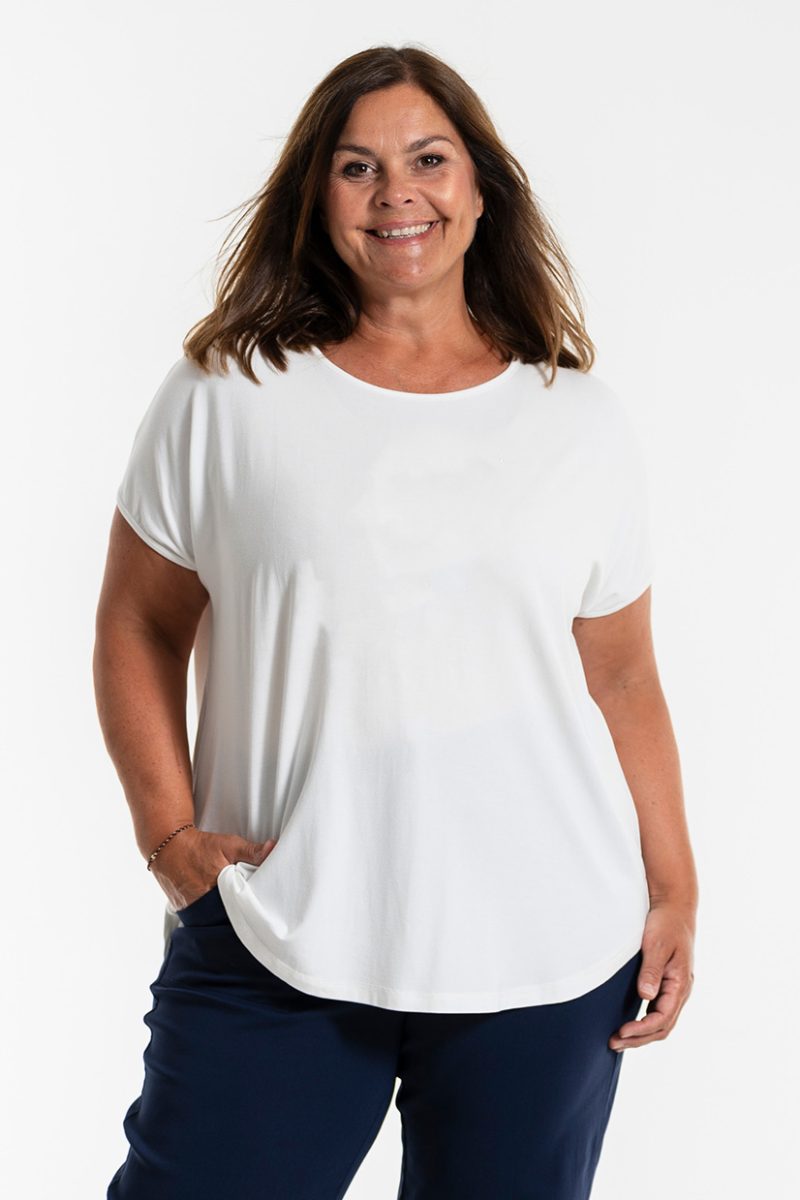 gGITTE T-shirt i viskos, White