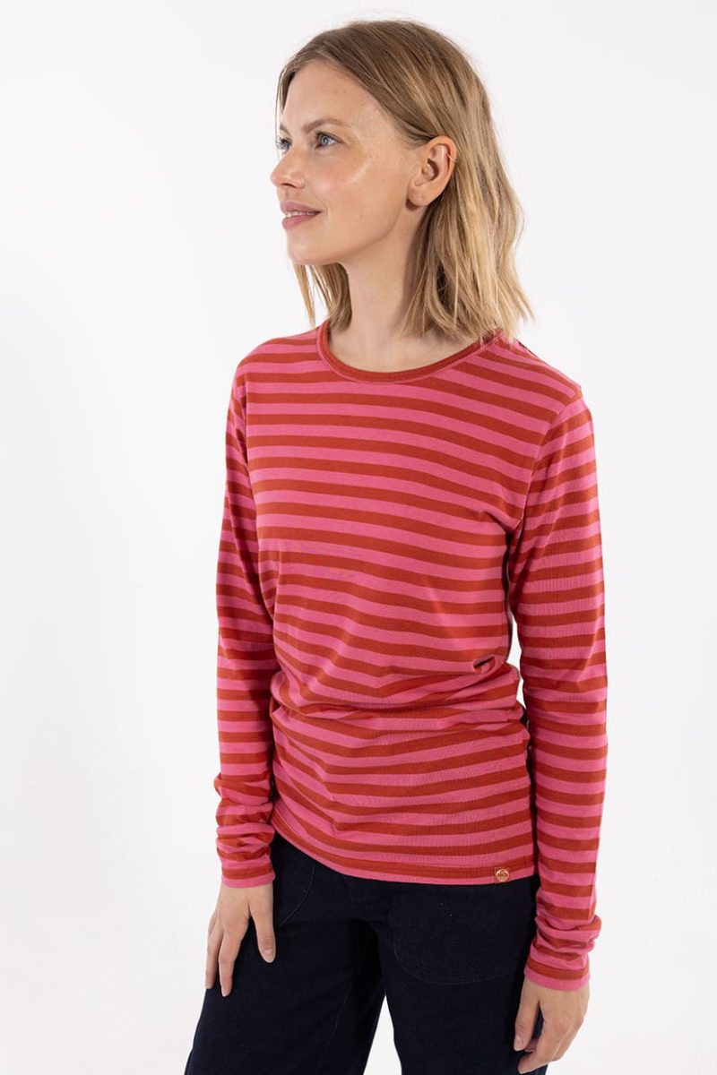 DaneJUBII Topp i bomull/modal-trikå, Chili/Soft Cherry