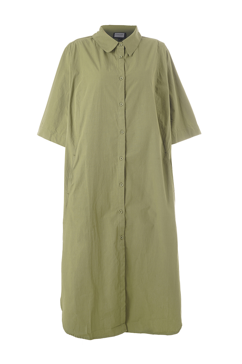 gSIGNE Skjortklänning i bomull, Green