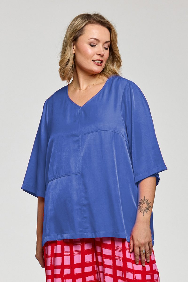 gKYRA Topp i viskosmix, Blue Denim Look