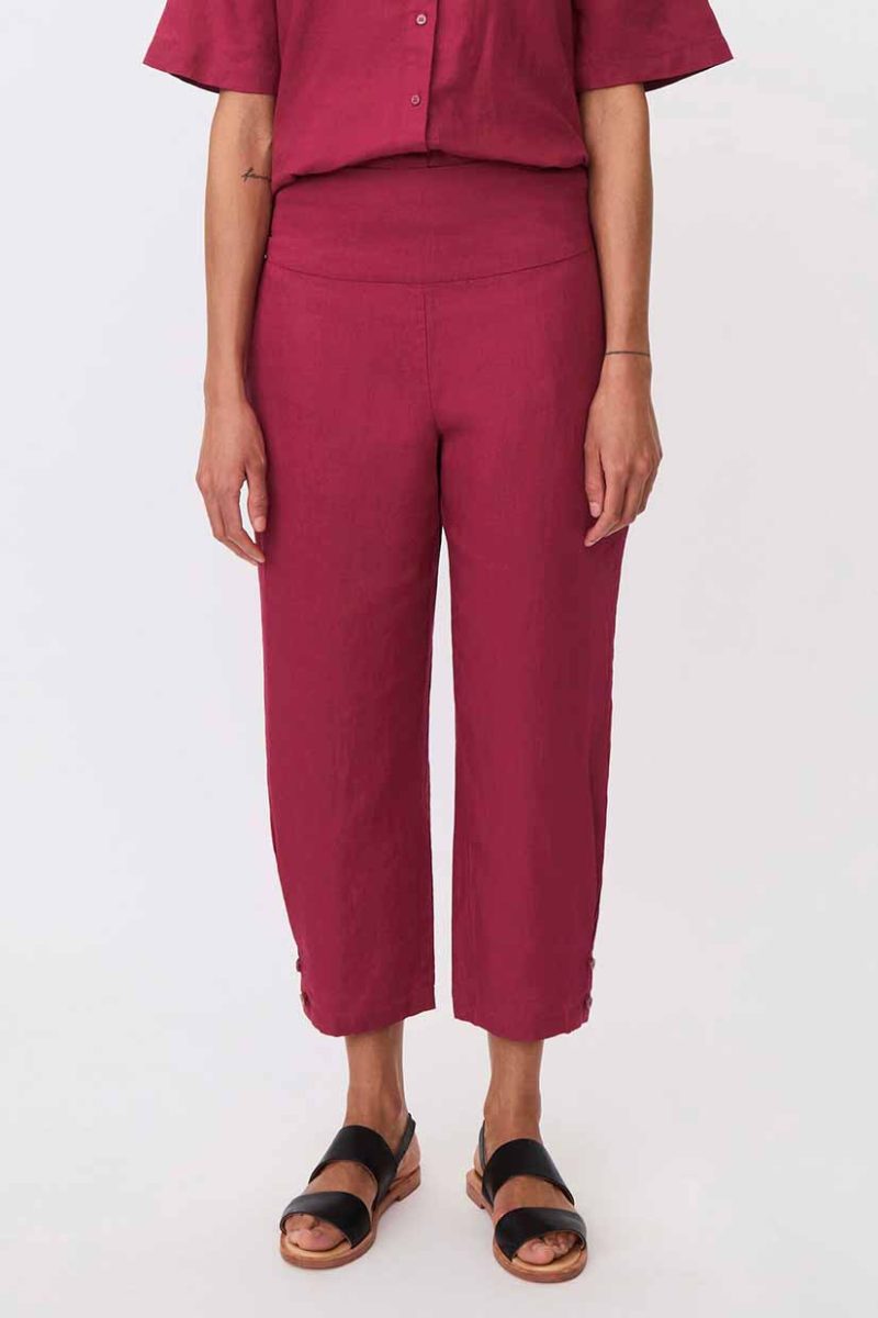 MaPENNA Byxor i lin, Beet Red