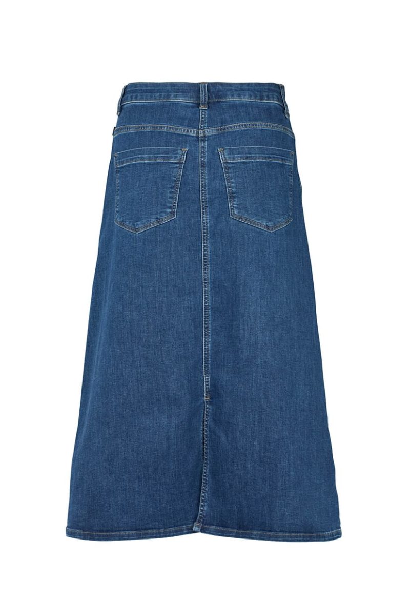 AIM SKIRT Kjol i stretchig bomullsdenim, Blue Denim