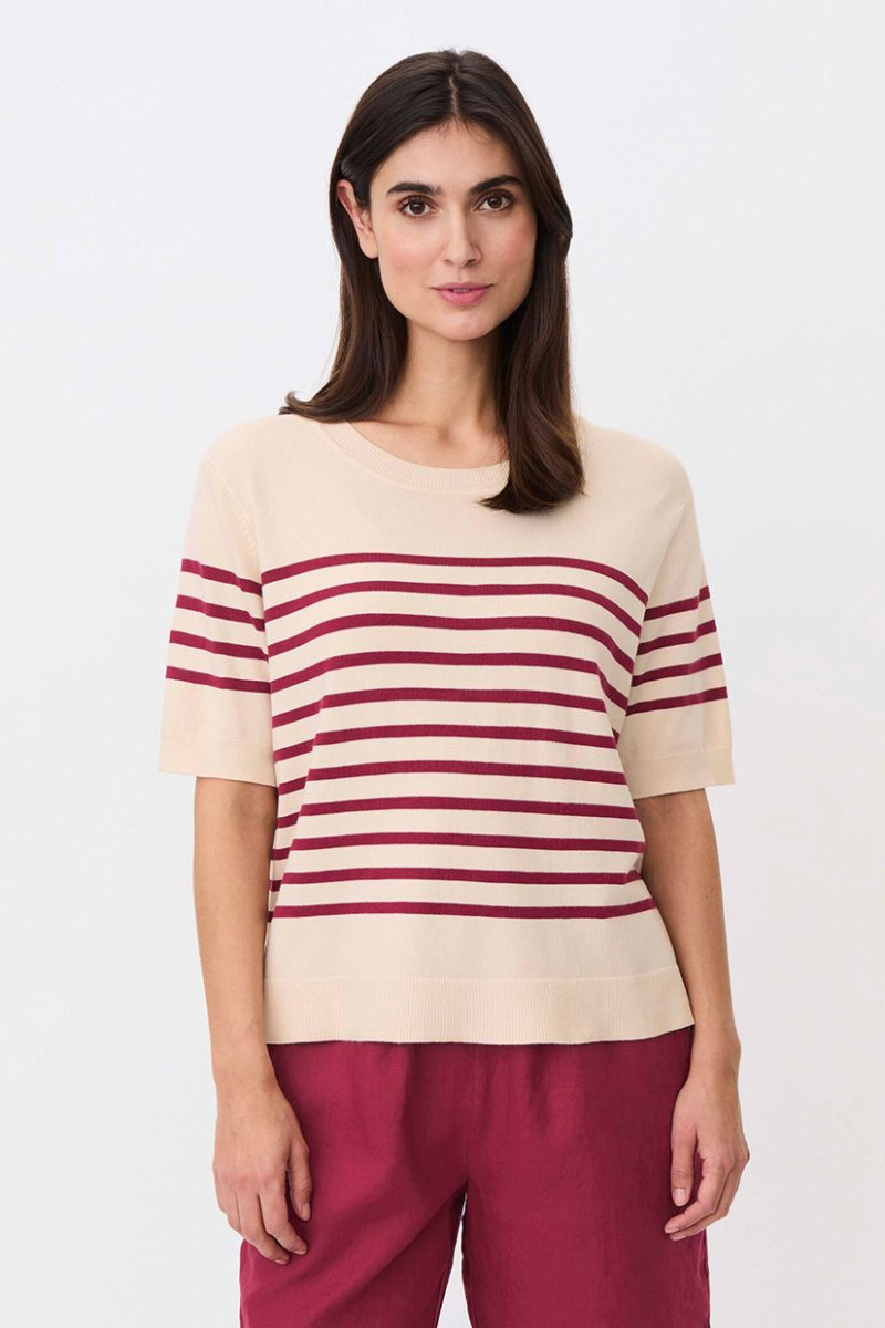 MaFLORAYNE Topp i stickad viskos, Beet Red