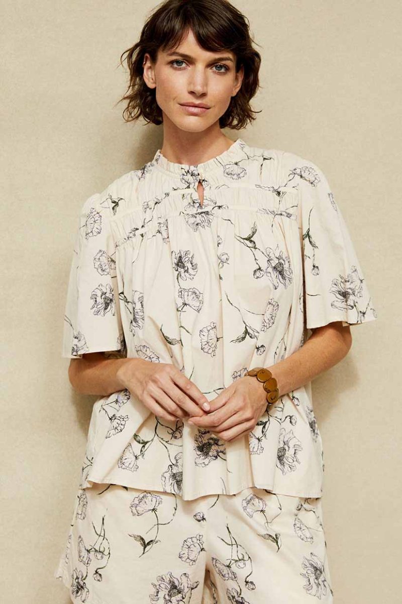 MaDANYTHRA Topp i mjuk bomullspoplin, Lavender