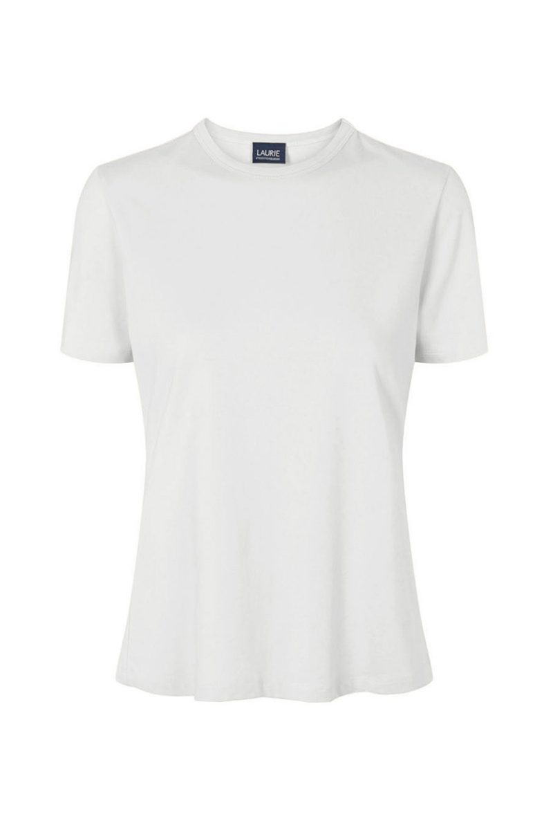 AMANDA T-shirt i modal/bomullstrikå, White