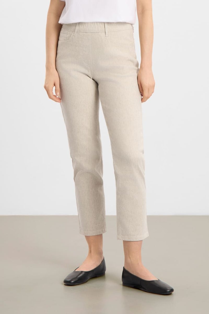 HANNAH REGULAR XSL Byxor i bomull/lyocell/hampa, Grey Sand Hemp