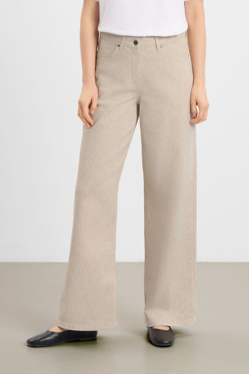 CAROL LOOSE ML Byxor i bomull/lyocell/hampa, Grey Sand Hemp