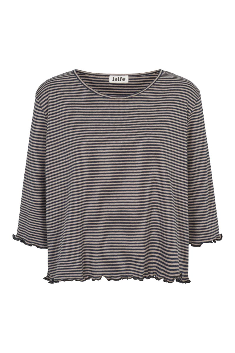 Oversize topp i bomull, Jeans/Beige