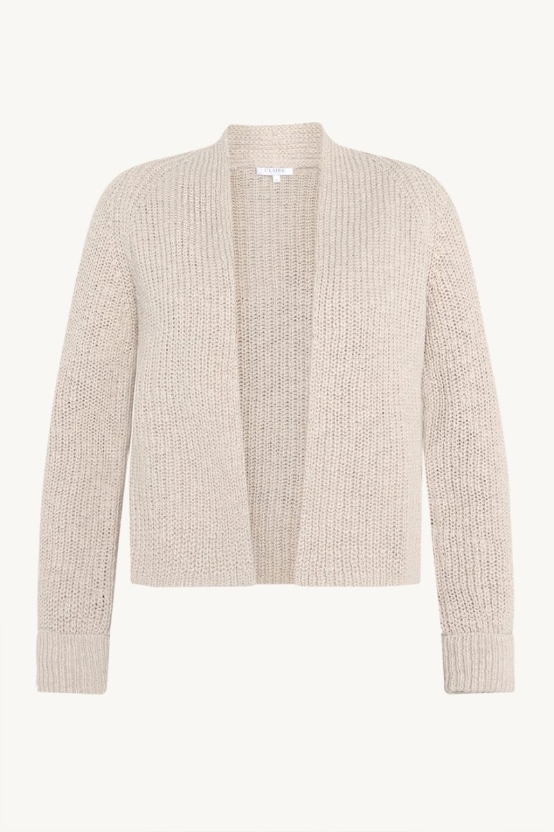 CwCELINE Stickad kofta i bomull, Sand Stone