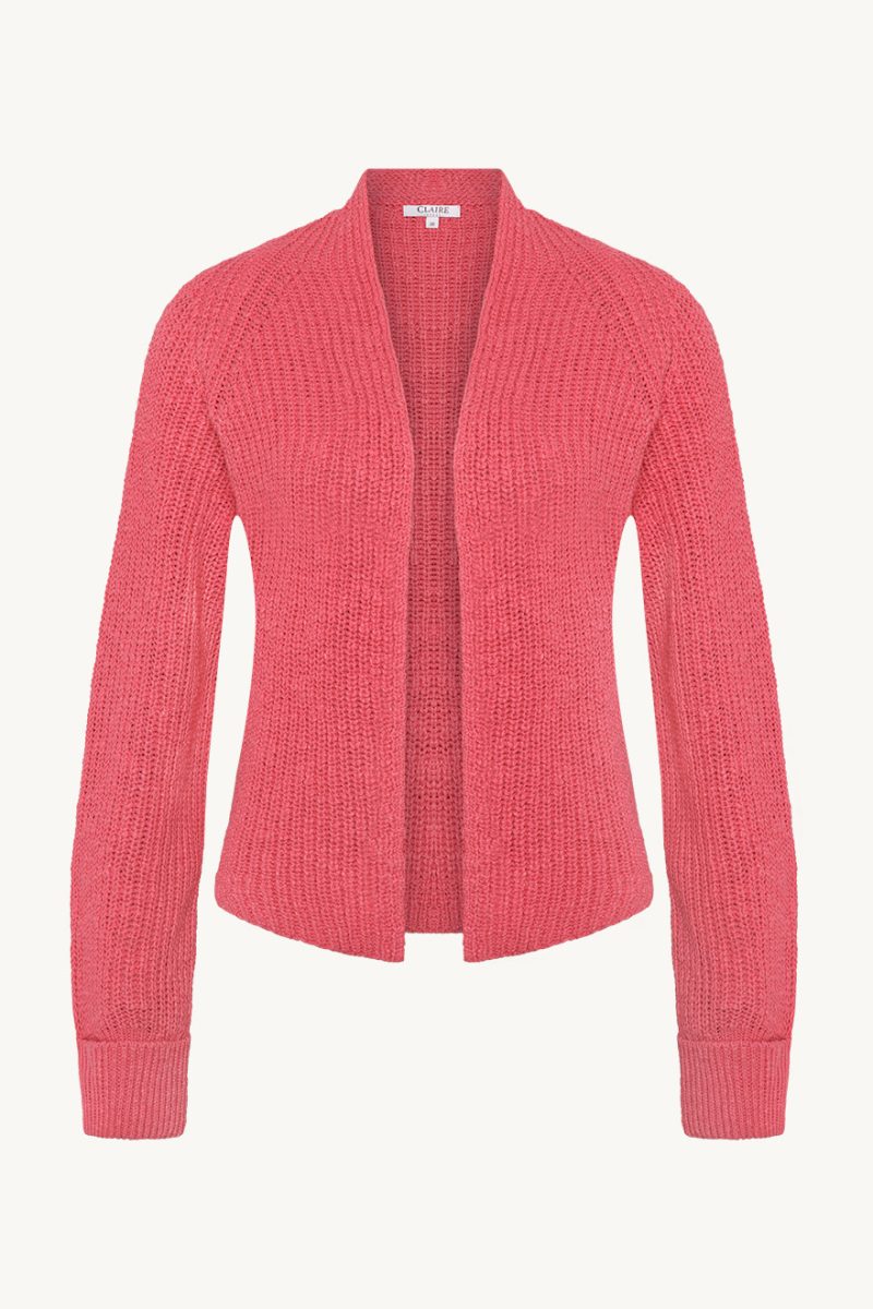 CwCELINE Stickad kofta i bomull, Coral Blush