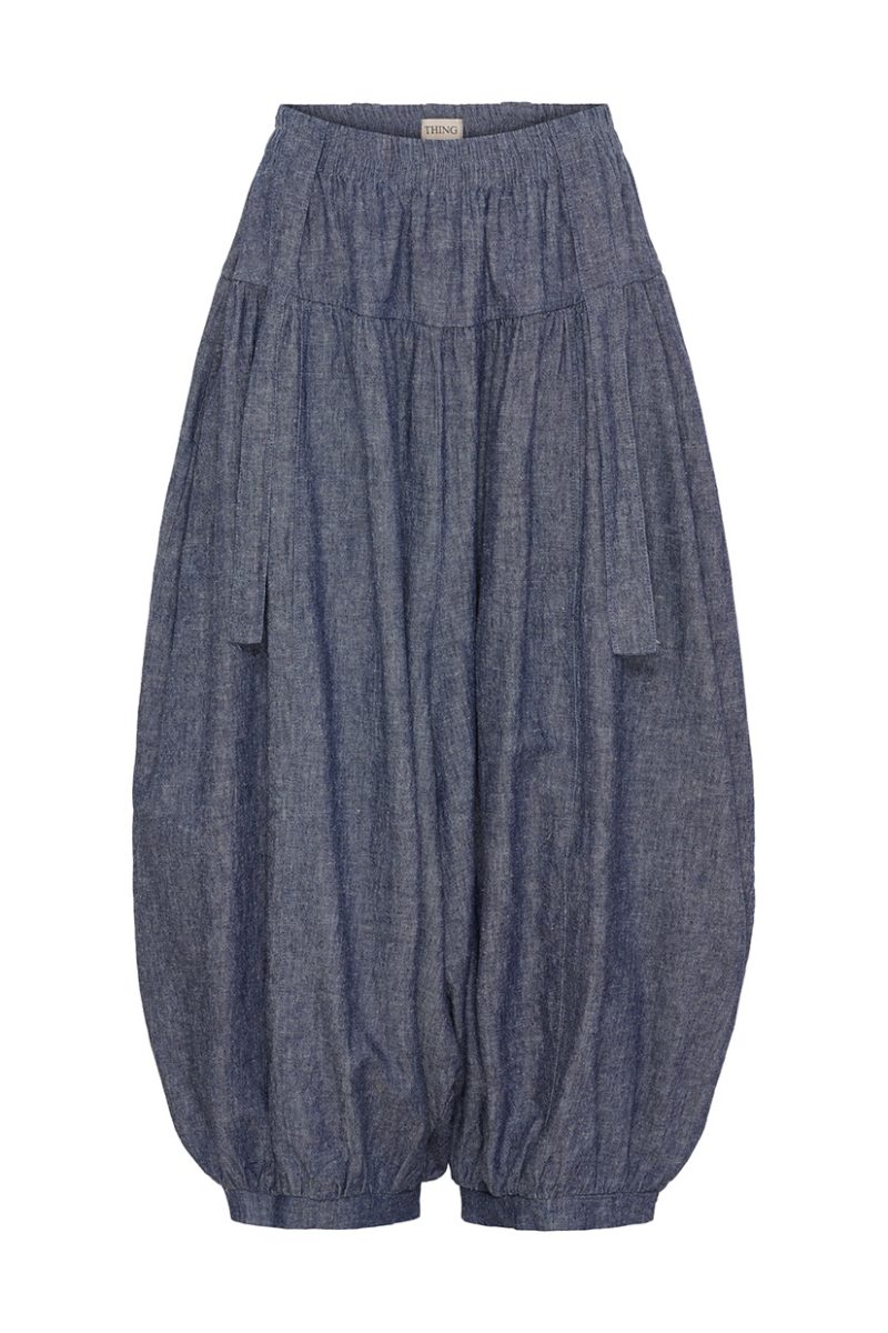 Ballongbyxor i bomull/lin, Blue