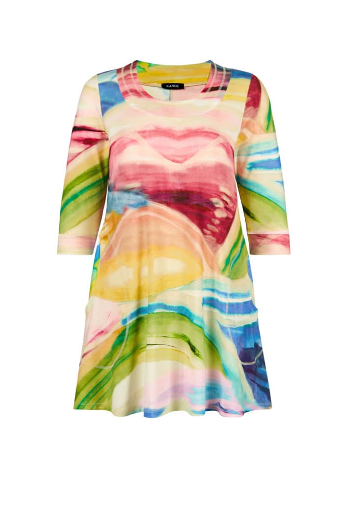 KELLY Tunika i viskostrikå, Daydream