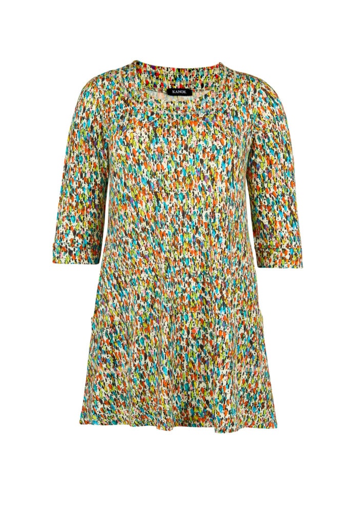 KELLY Tunika i viskostrikå, Drop