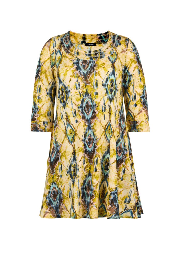 KELLY Tunika i viskostrikå, Saga