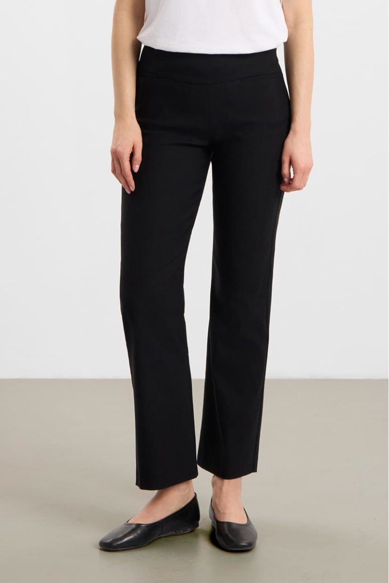 THEA STRAIGHT SL Byxor i stretchig viskos, Black