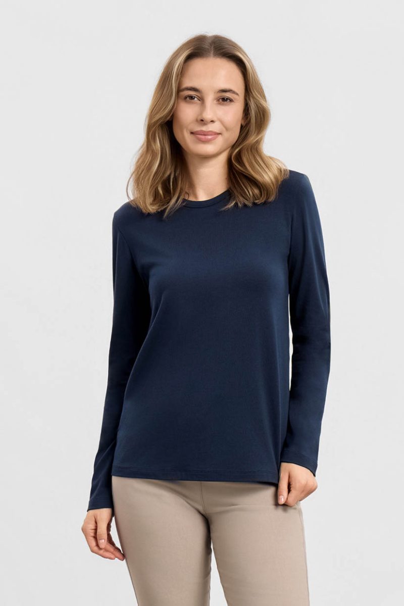 AMANDA Topp i stretchig modal/bomull, Navy