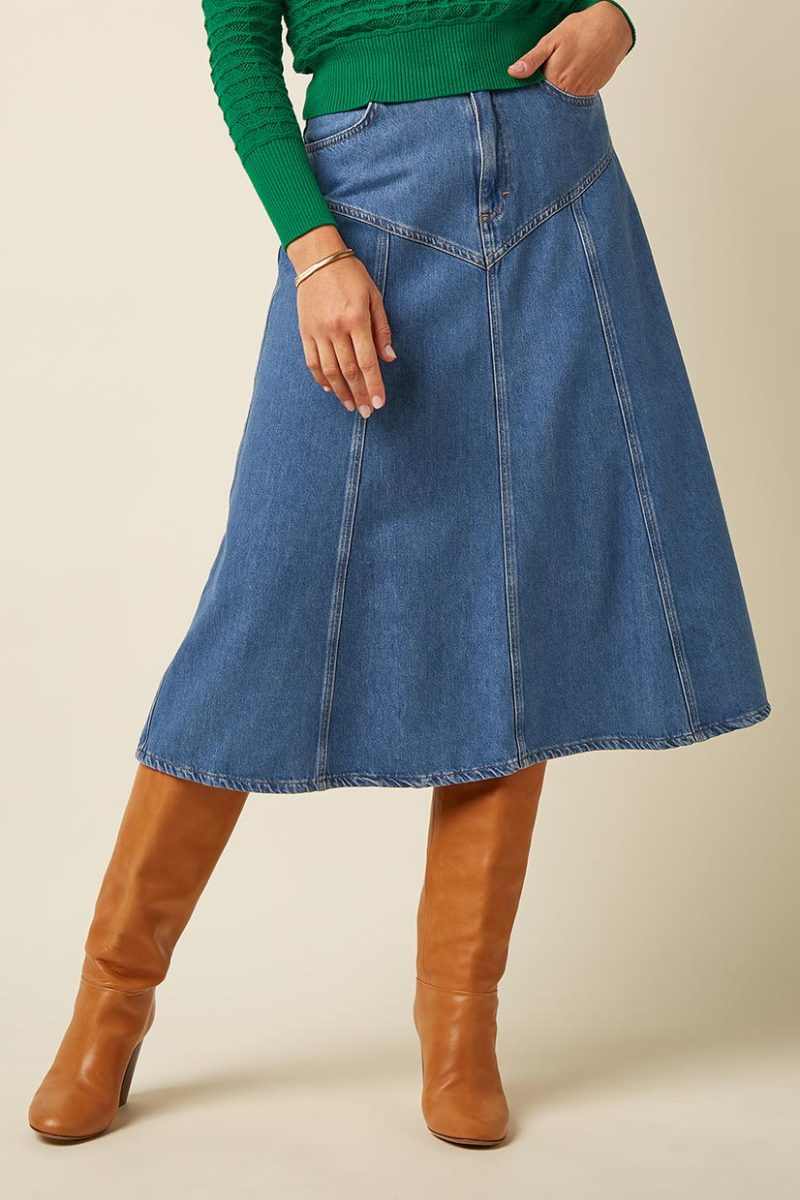 DOLLY STONE DENIM Jeanskjol i bomull/lyocell, Blue Tint