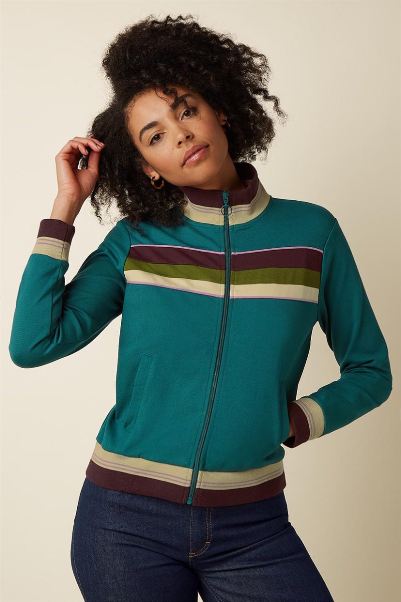 COLORBLOCK COLJACK DAYTONA Baseballjacka i bomullsjersey, Spruced Green