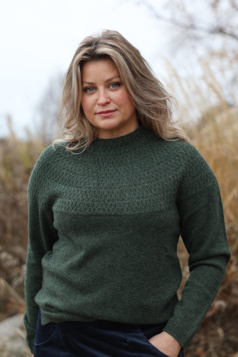 KOREN Tröja i merinoull, Dark Green