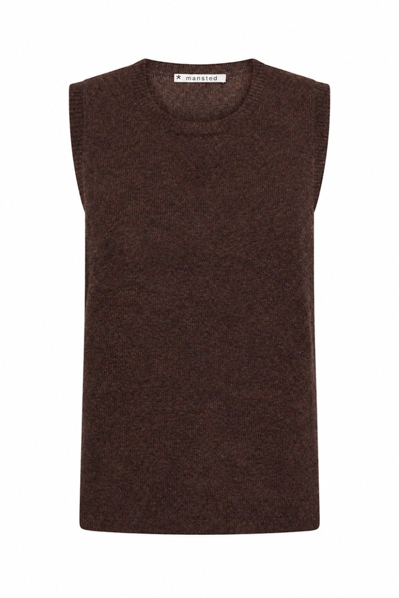 MITOS Väst i merinoull, Dark Brown