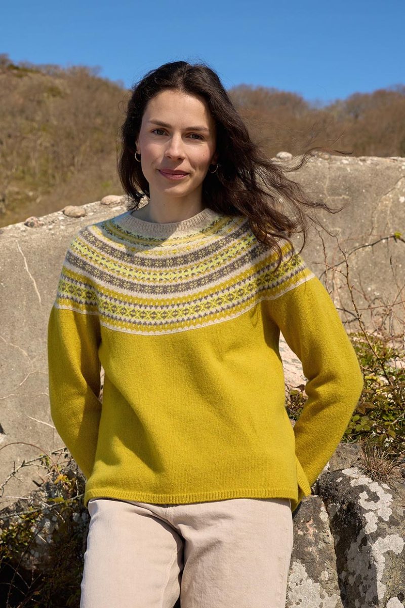 FAY Tröja i merinoull, Mustard