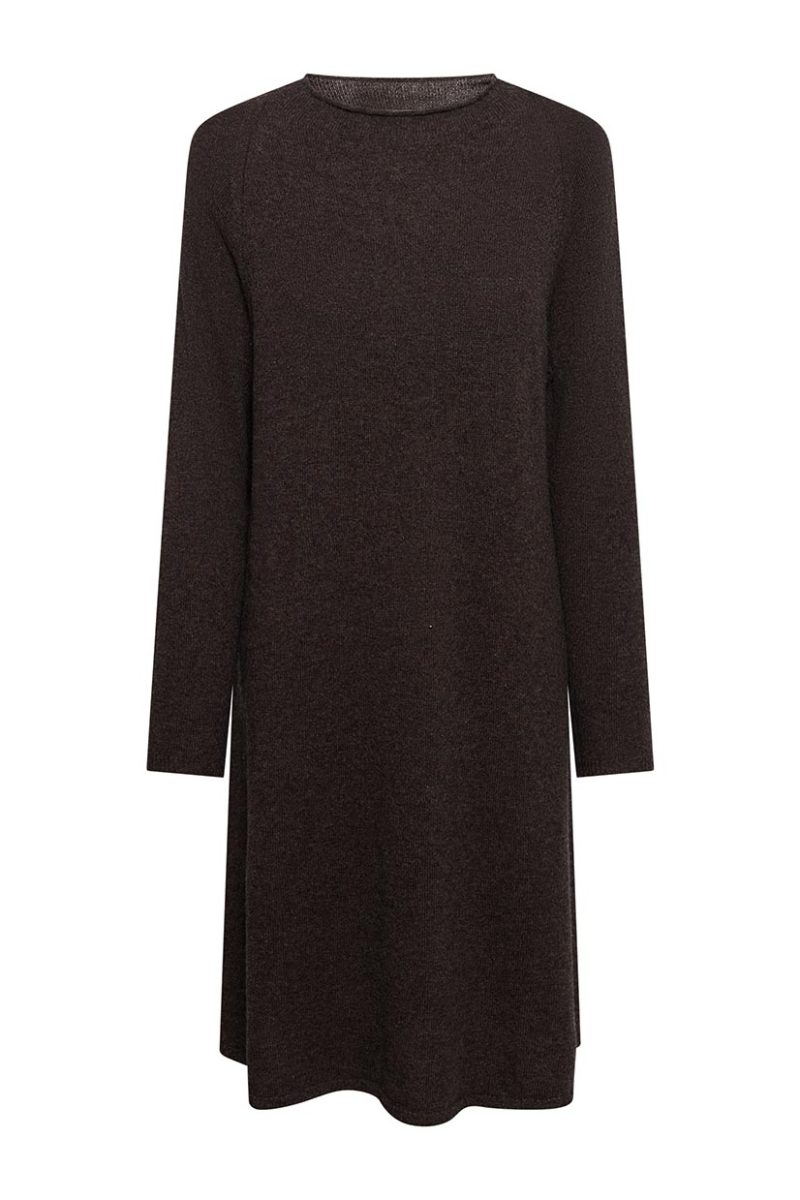 HAIN Klänning i yak/merino/bomull, Brown