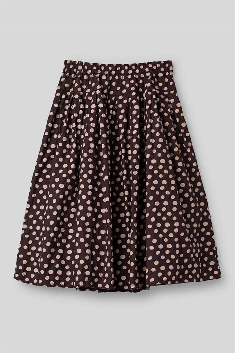RUNA Kjol i bomull, Brown Dot