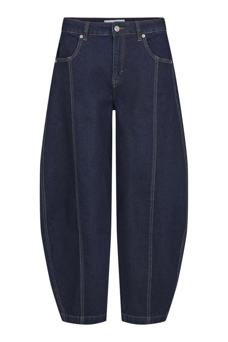 Byxor i stretchig bomull/lyocell-denim, Navy