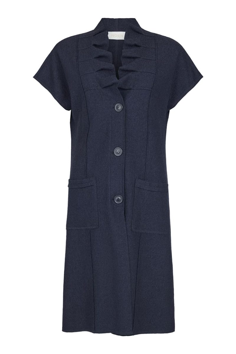 Väst i kokt viskos/ull, Navy