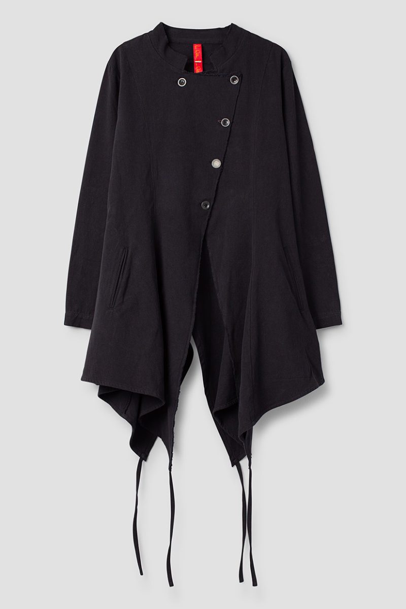 TANJA Kappa i lin/bomull, Black Twill