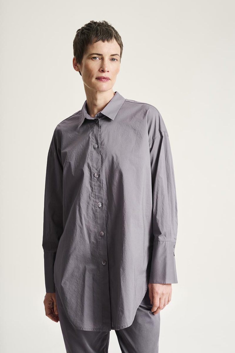 CORE COTTON Storskjorta i ekobomull, Shark